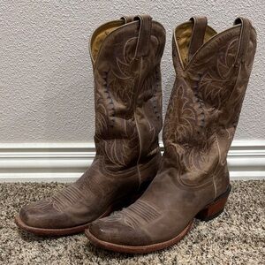 Men’s Nocona Brown Tan Western Cowboy Boots - Size 9.5D